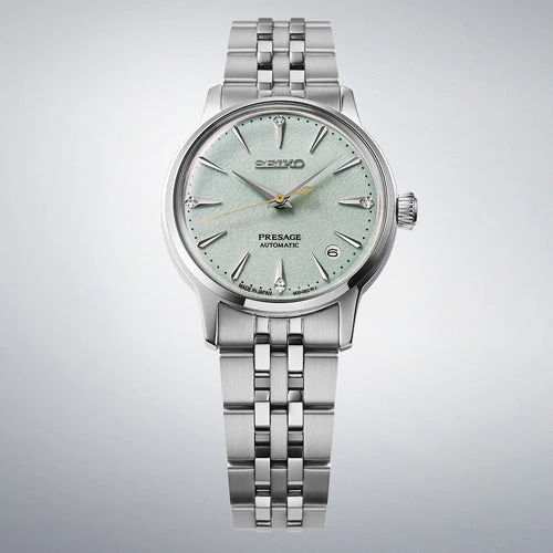 Seiko Presage ‘Frozen Mojito’ Diamond Women Cocktail Time Ice Green Dial Women 34mm SRPL63J1 - Image 3