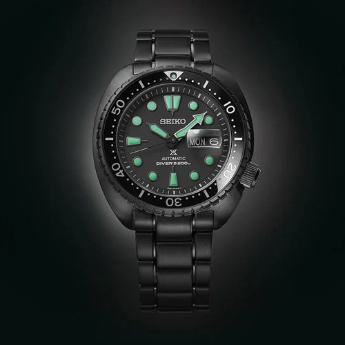 Seiko Prospex Black Series Night Vision Turtle Diver’s Black Dial 45mm Men SRPK43K1 - Image 4