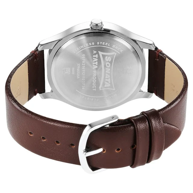 Camo White Analog Dial & Leather Strap - Image 3