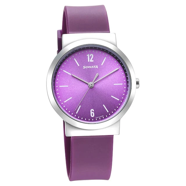 Essentials Purple Dial & Polyurethane Strap - Image 4