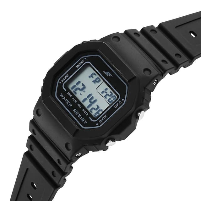 Hexa Black Digital Dial Polyurethane Strap - Image 2