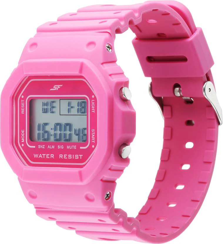 Hexa Pink Digital Dial Polyurethane Strap