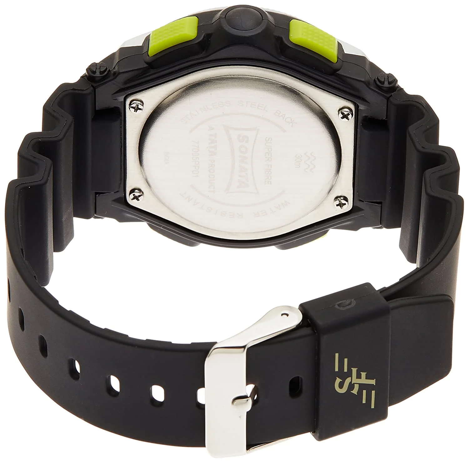 SF Grey & Green Dial Plastic Strap