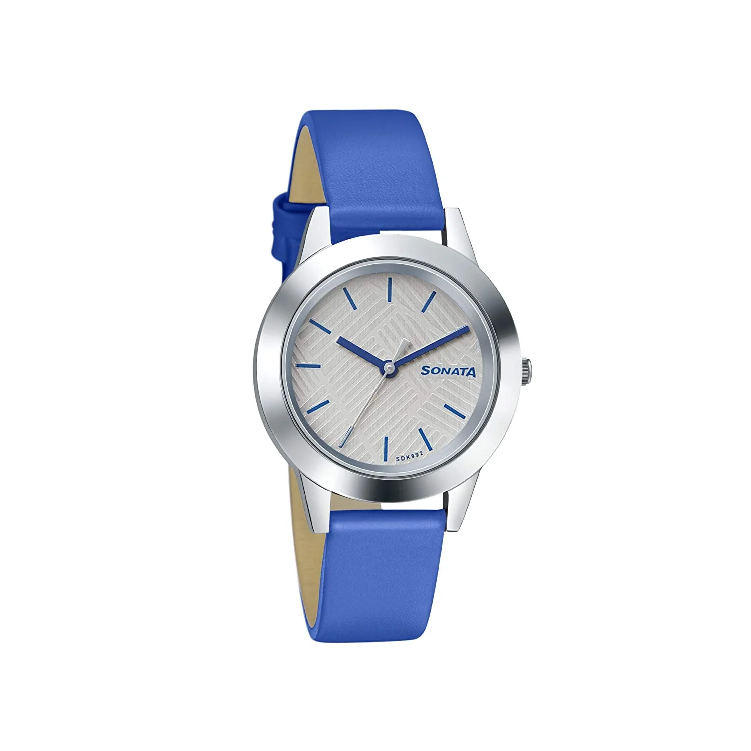 Splash Silver Dial Classic Blue leather Strap