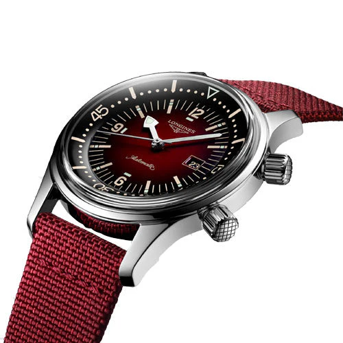 Longines Legend Diver Unisex Watch Bordeaux Dial & Strap