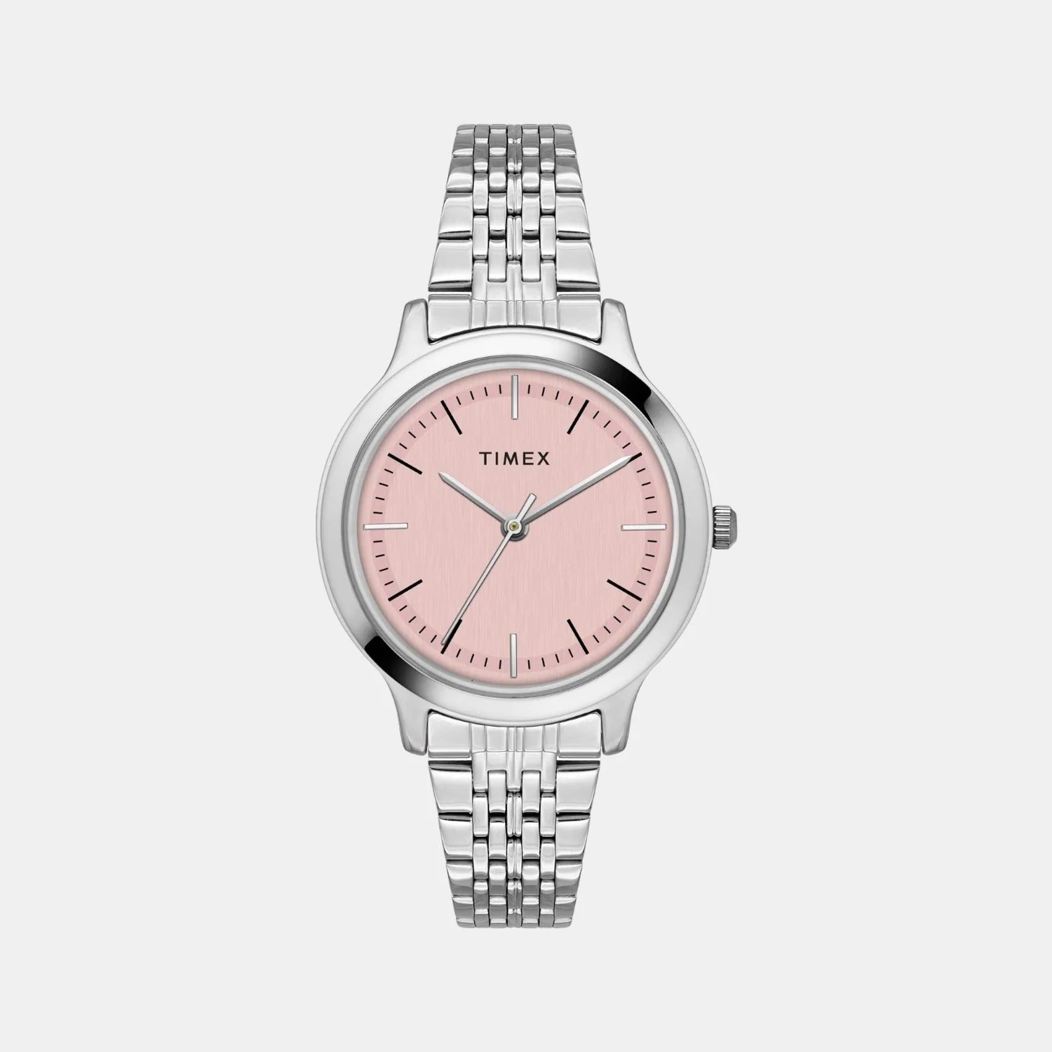 Classics Men Quartz Pink Dial Analog Stainless Steel Watch TWTL10105
