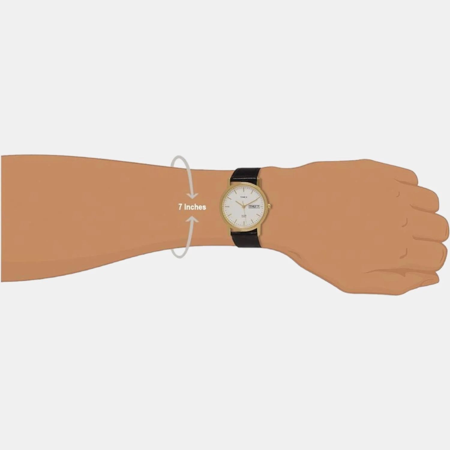 Classics Men Quartz White Dial Analog Leather Watch A500 - Image 4