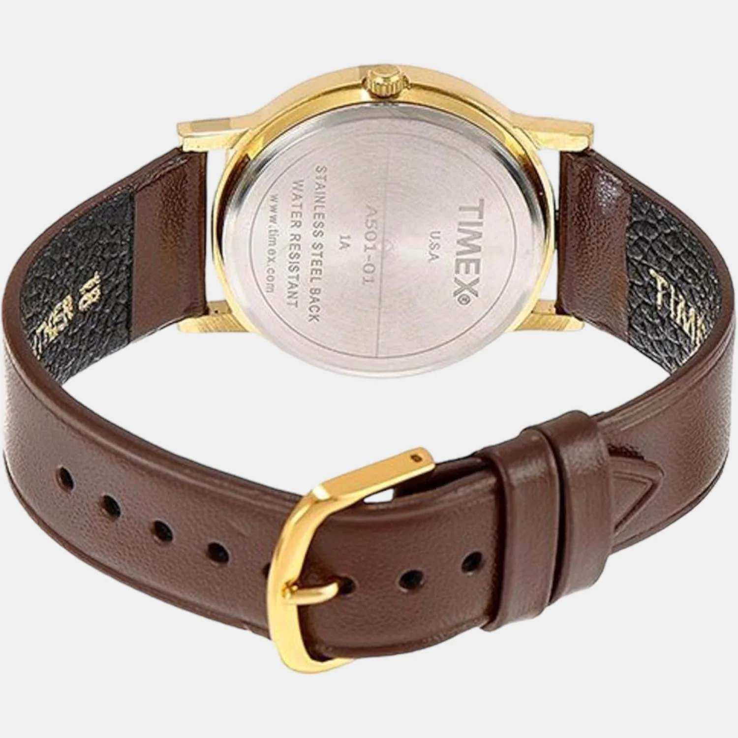 Classics Men Quartz Yellow Dial Analog Leather Watch A501 - Image 2