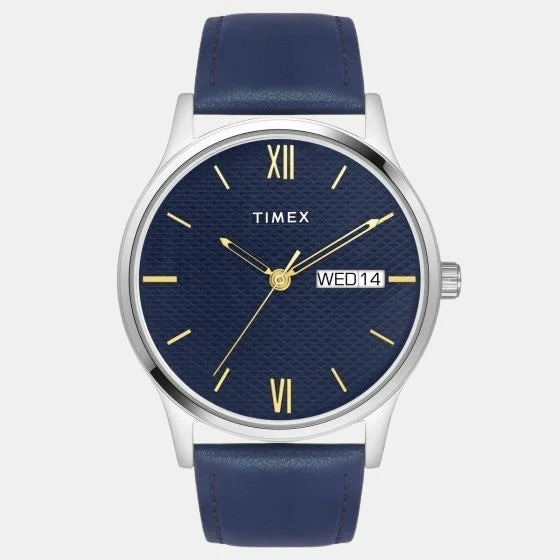 Classics Unisex Quartz Blue Dial Analog Leather Watch TW0TG8310