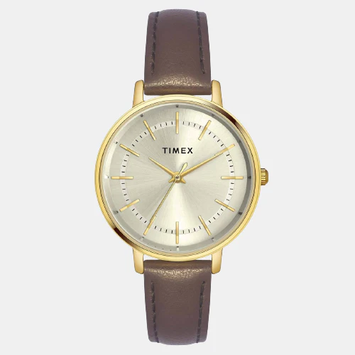 Classics Women Quartz Silver Dial Analog Leather Watch TWEL15800