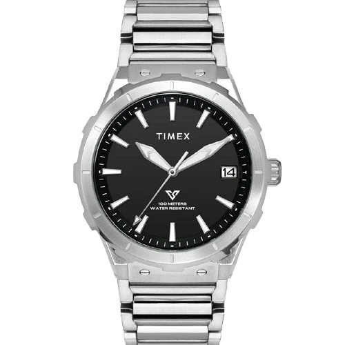 Timex E Class Men Black Round Dial Analog Watch 40.5mm TWEG24805