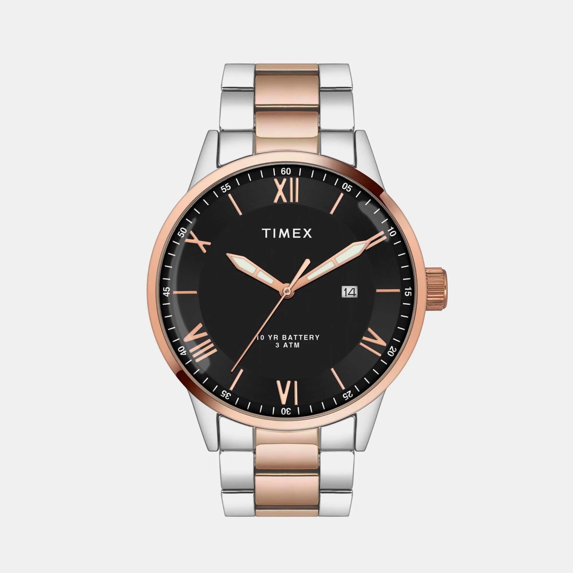 E Class Men Quartz Black Dial Analog Stainless Steel Watch TWEG19919