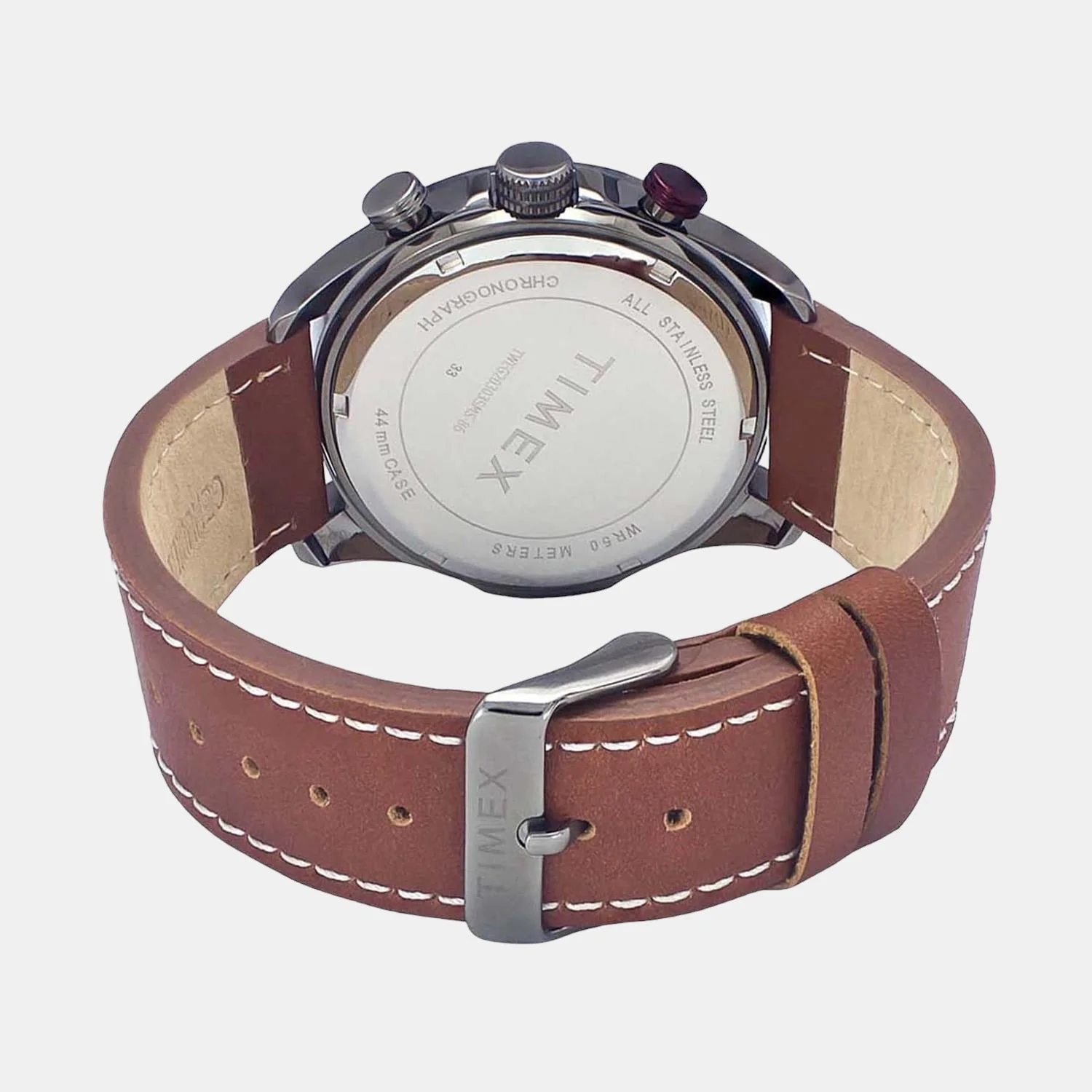 E Class Men Quartz Silver Dial Chronograph Leather Watch TWEG20303 - Image 3