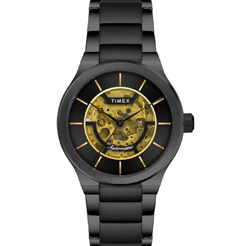 Timex E Class Men's Black Dial Round Case Automatic Function Watch 42mm TWEG20900