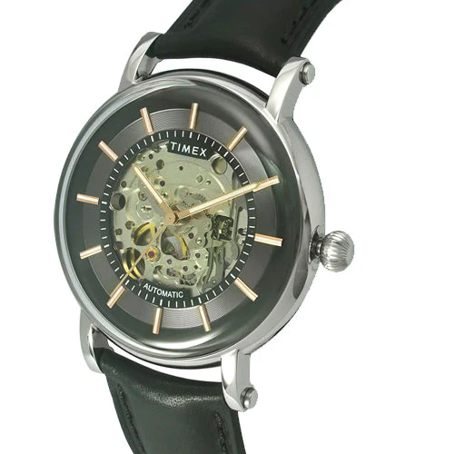 Timex E Class Men's Black Dial Round Case Automatic Function Watch 44mm TWEG16716 - Image 2