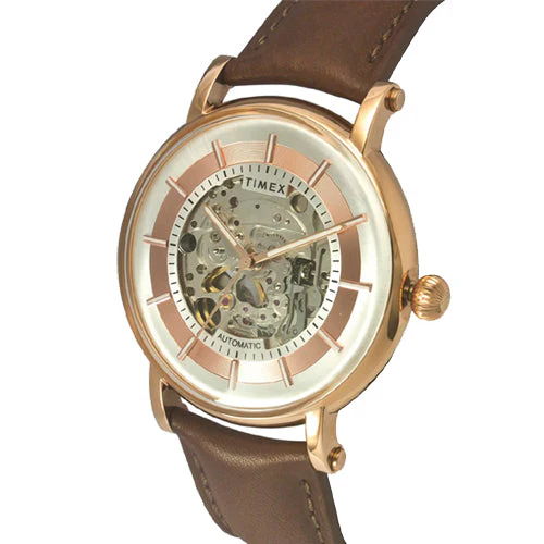 Timex E Class Men's Silver Dial Round Case Automatic Function Watch 44mm TWEG16715 - Image 2