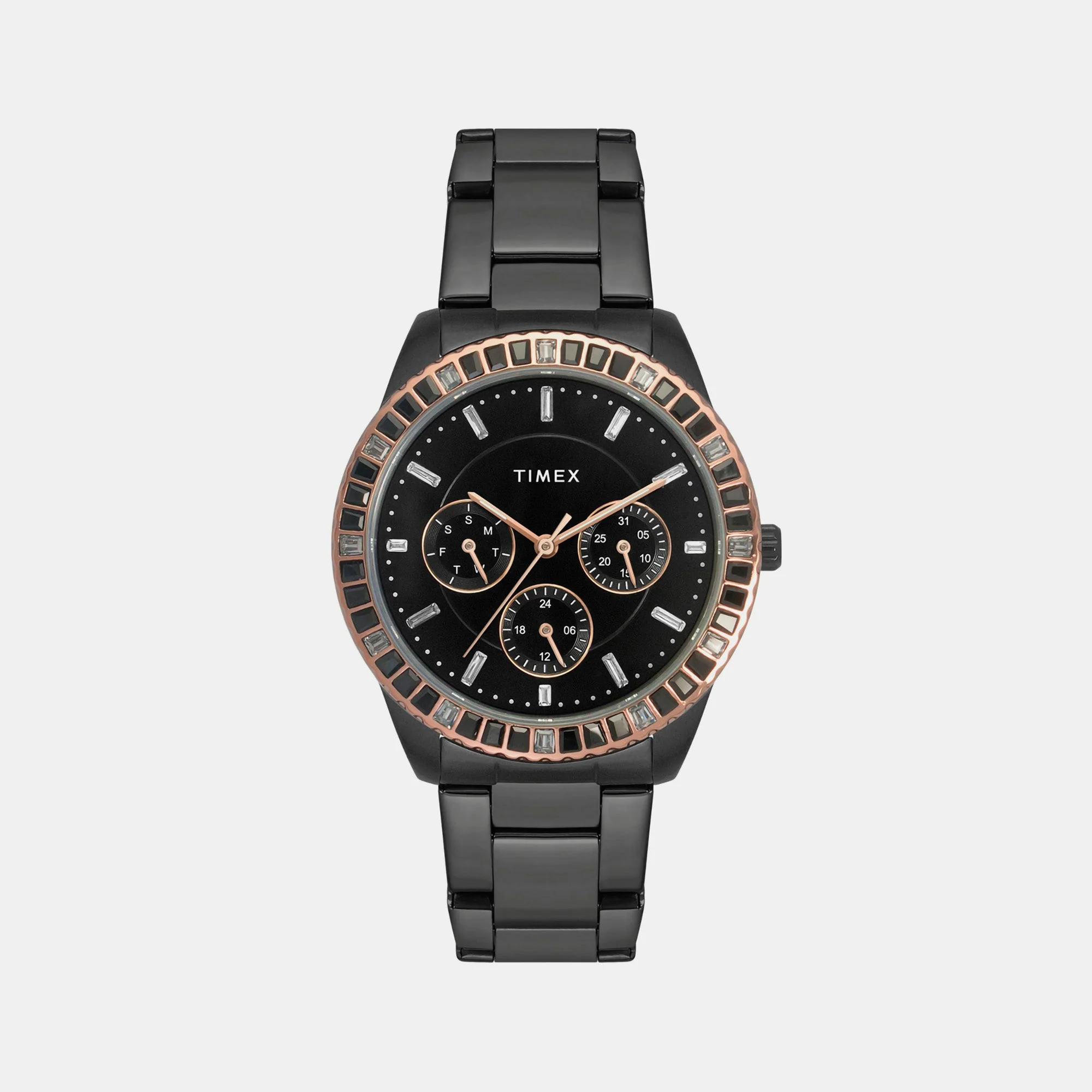E Class Women Quartz Black Dial Chronograph Stainless Steel Watch TWEL16803