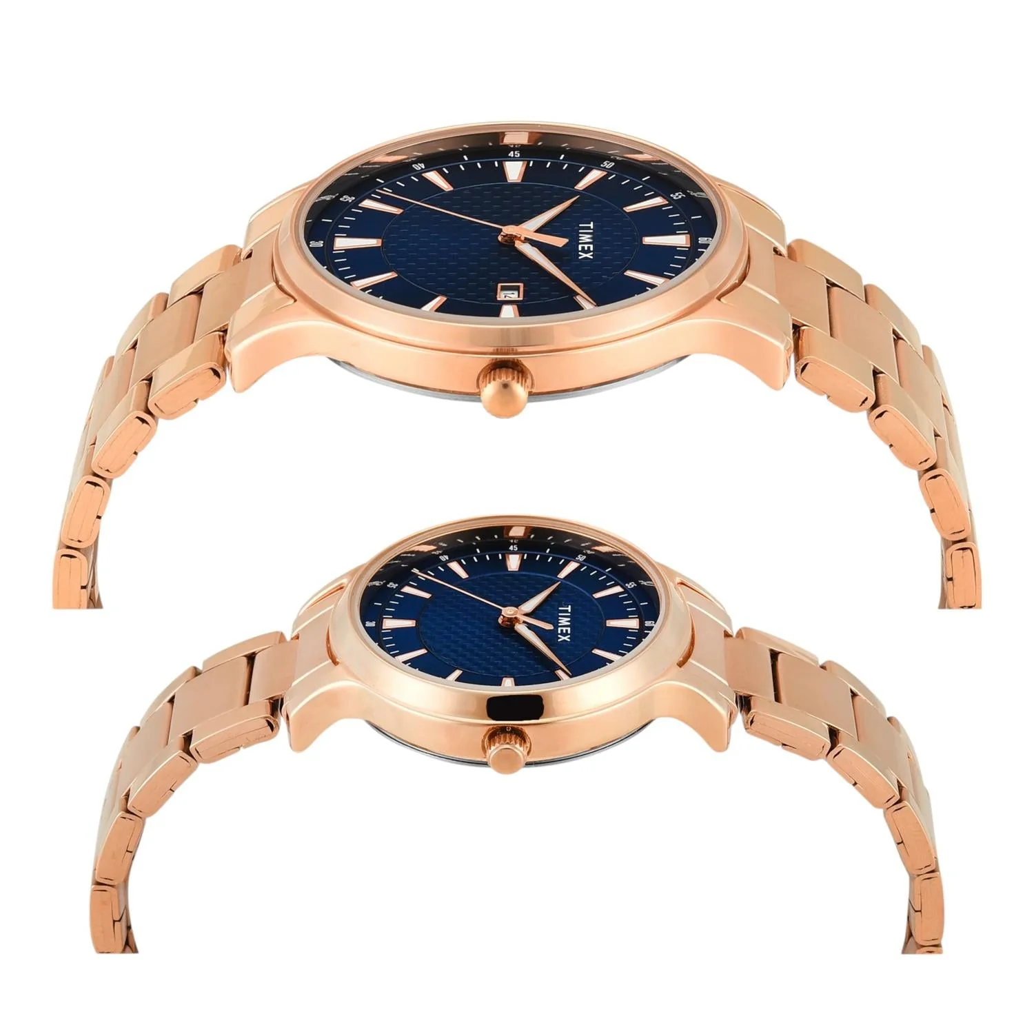 Fashion Couple Quartz Blue Dial Analog Stainless Steel Watch TW00PR322 - Image 3