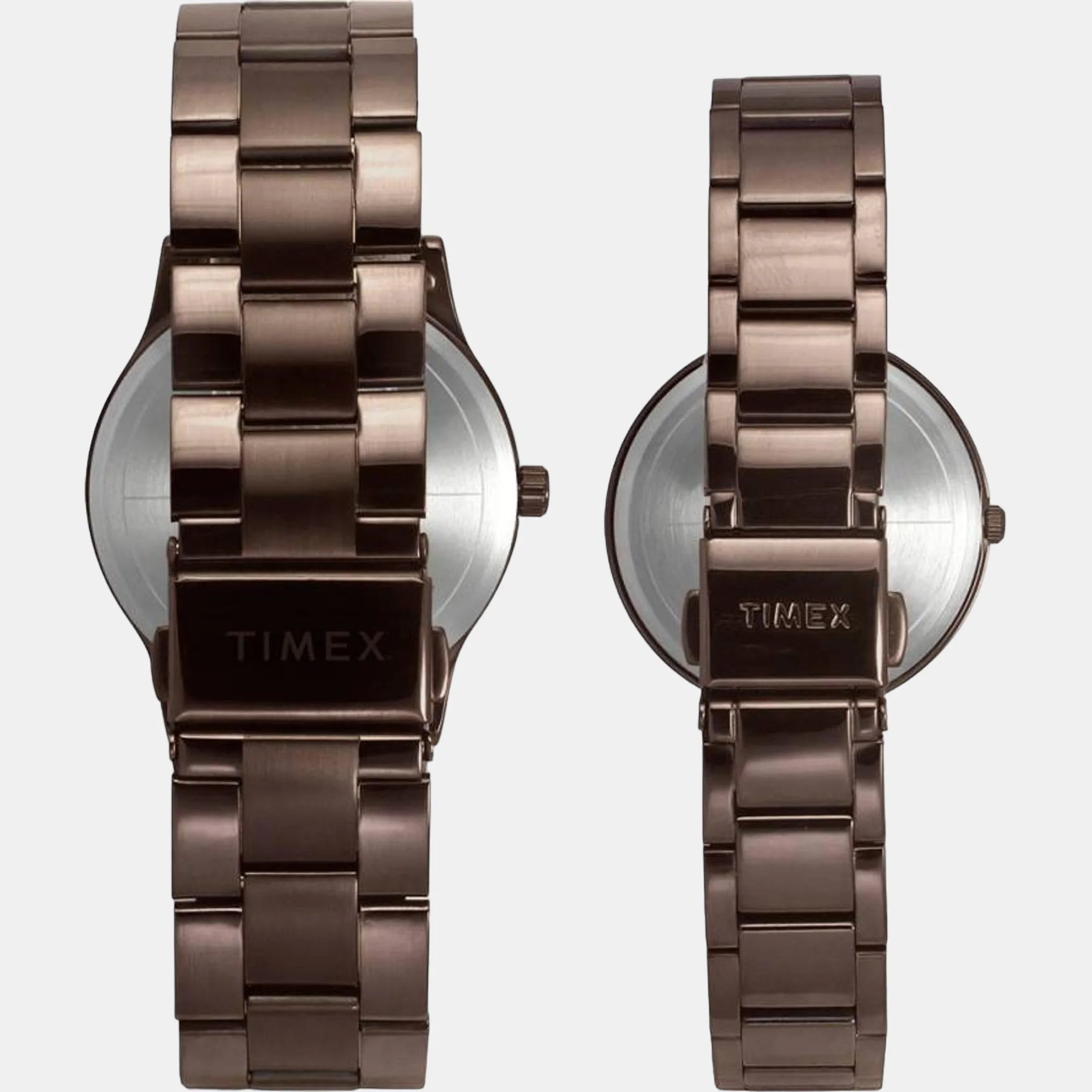 Fashion Couple Quartz Brown Dial Analog Stainless Steel Watch TW00PR295 - Image 4
