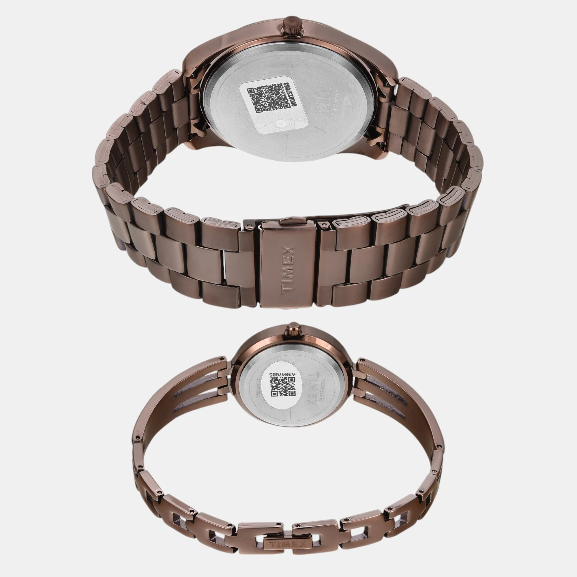 Fashion Couple Quartz Brown Dial Analog Stainless Steel Watch TW00PR311 - Image 5