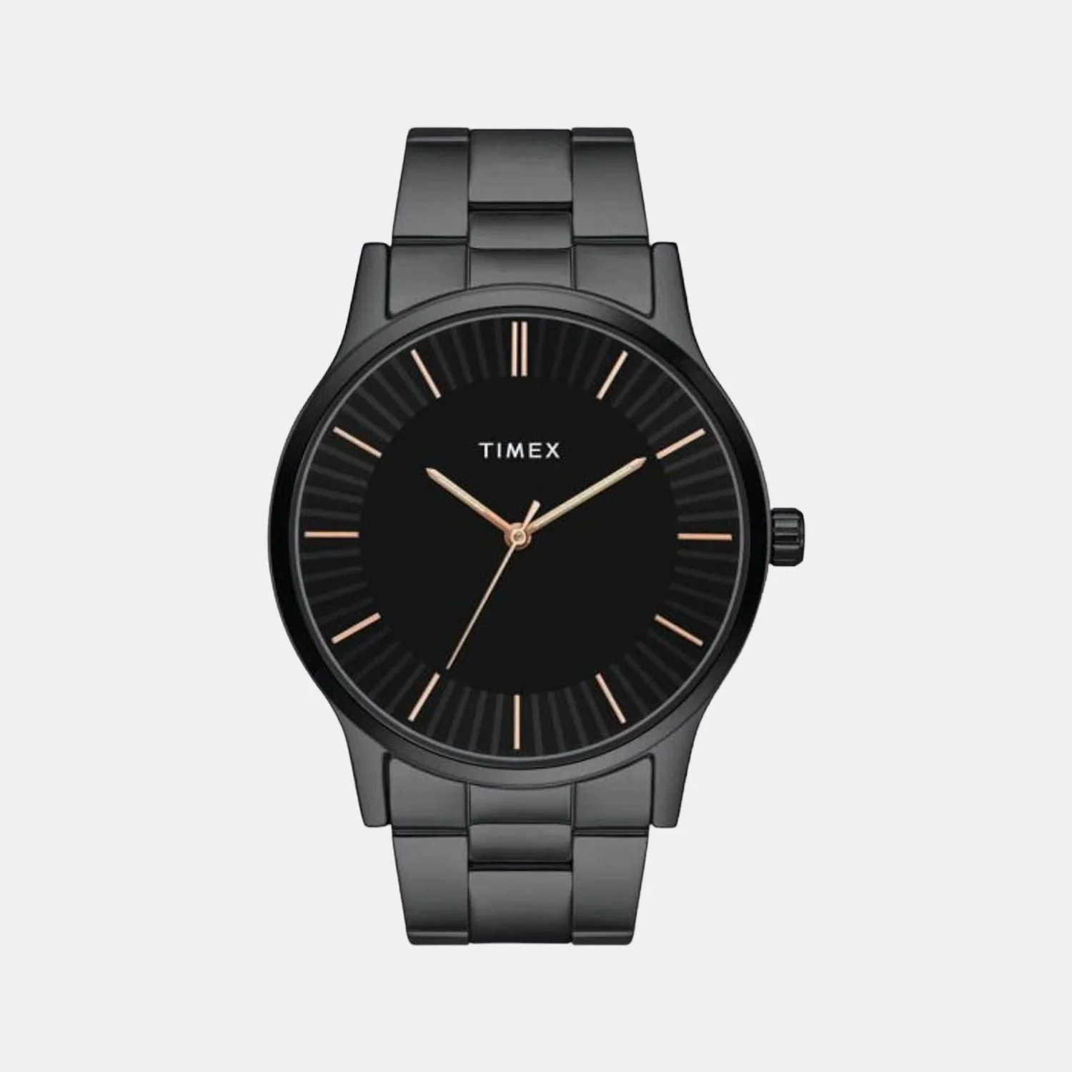 Fashion Men Quartz Black Dial Analog Stainless Steel Watch TW0TG8304