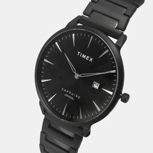 Fashion Men Quartz Black Dial Analog Stainless Steel Watch TWEG21906 - Image 2