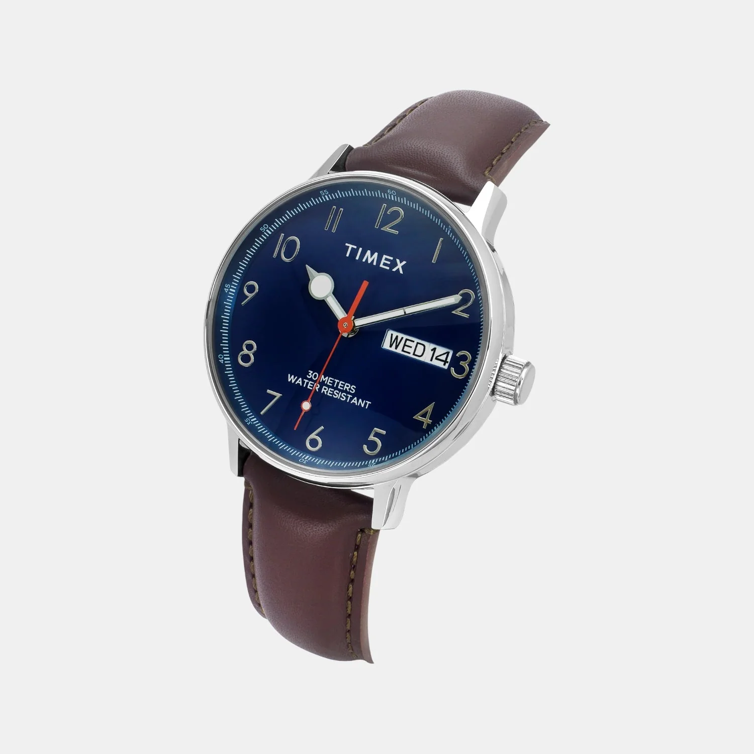Fashion Men Quartz Blue Dial Analog Leather Watch TWEG25400 - Image 2