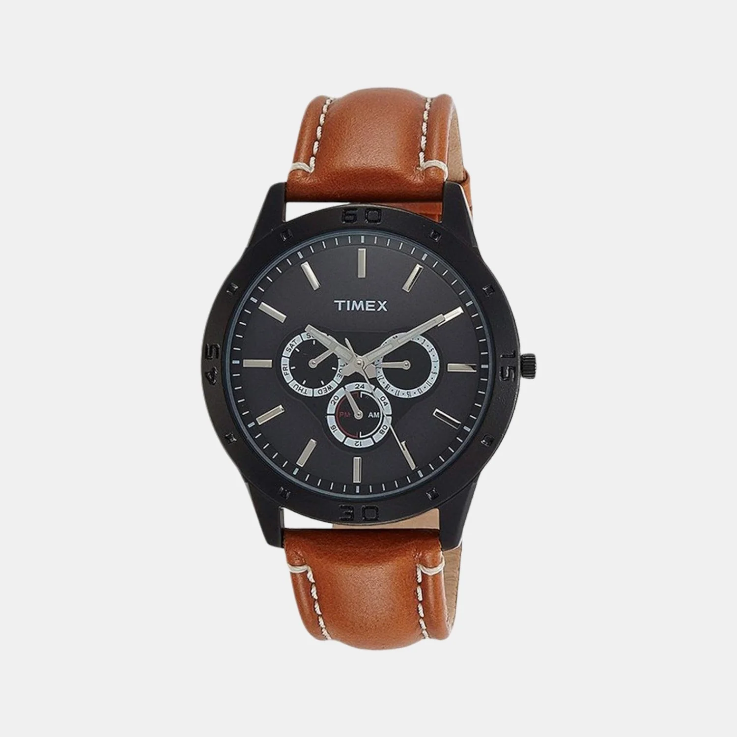 Fashion Men Quartz Blue Dial Chronograph Leather Watch TW000U913
