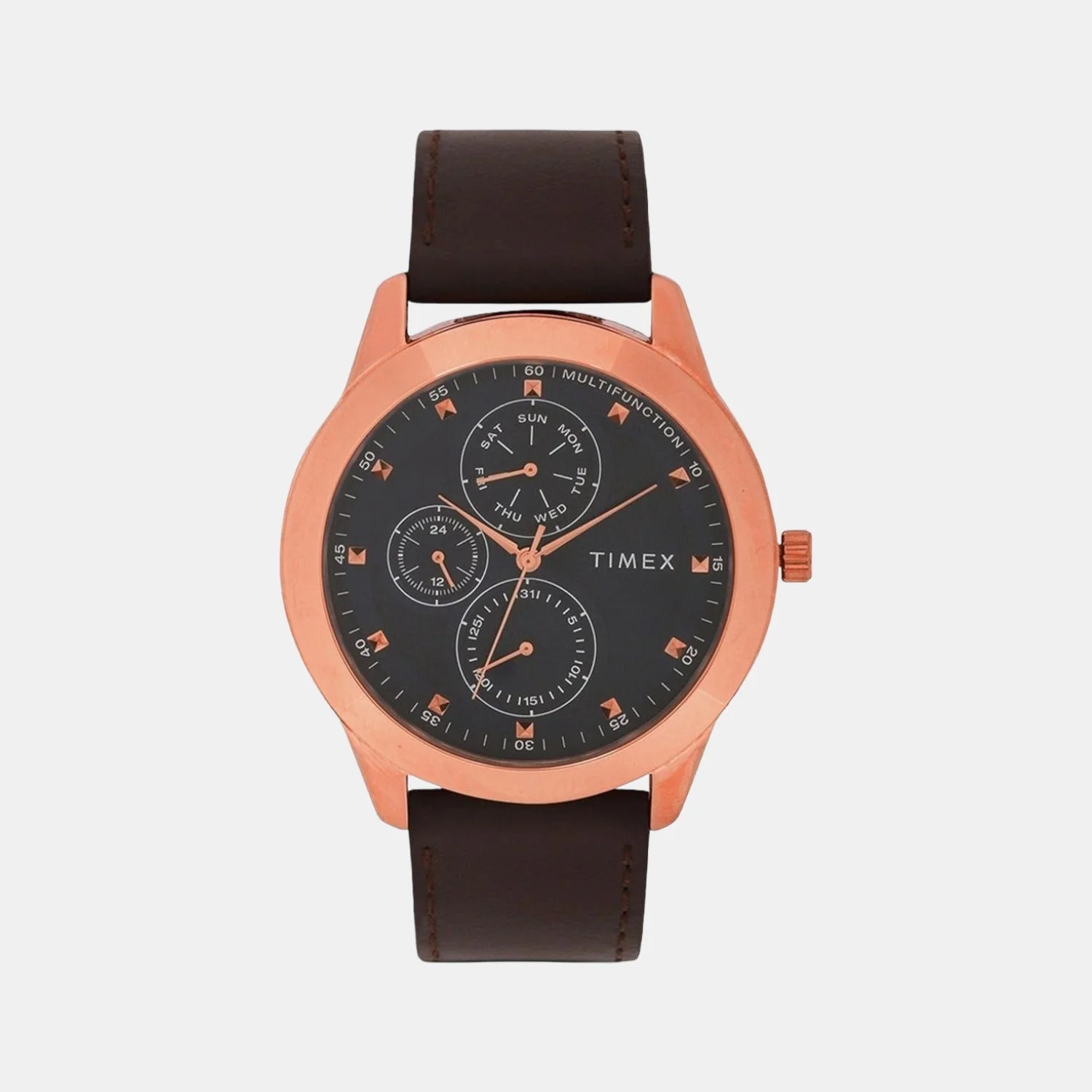Fashion Men Quartz Blue Dial Chronograph Leather Watch TWEG18504