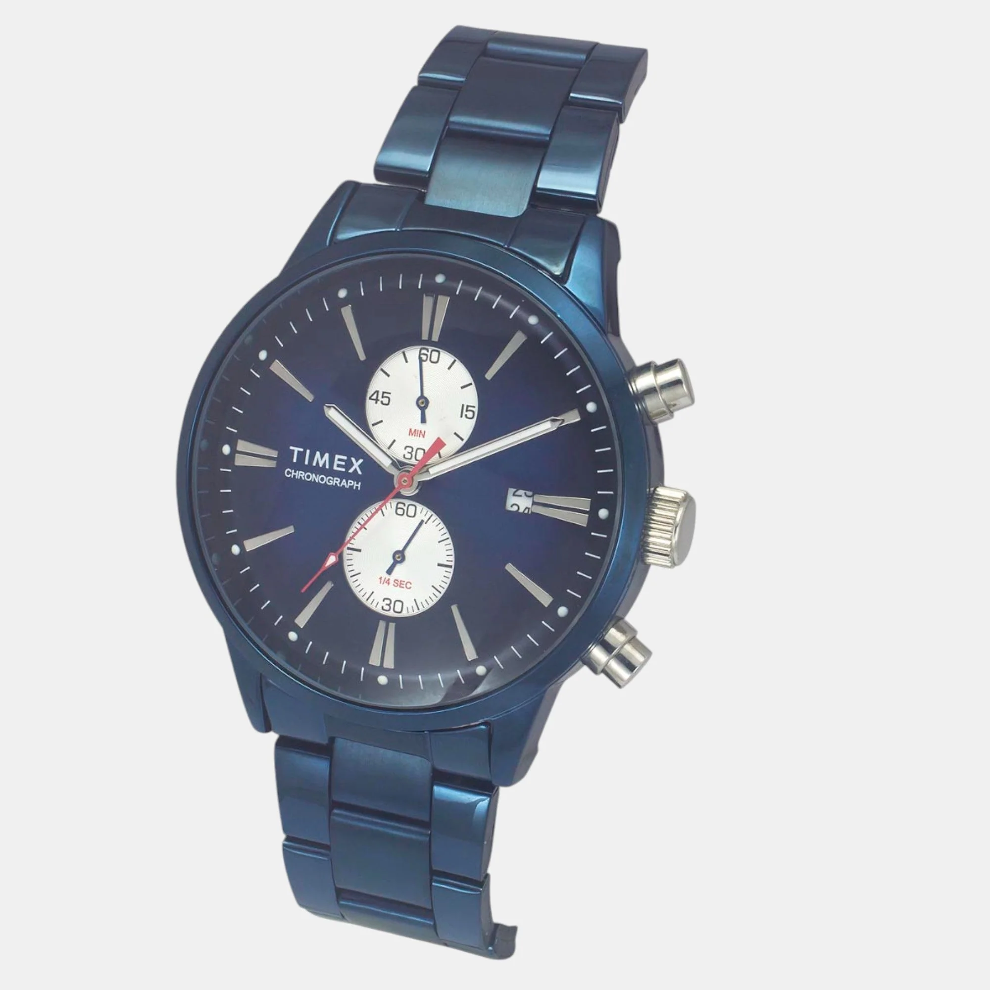 Fashion Men Quartz Blue Dial Chronograph Stainless Steel Watch TWEG19934 - Image 2