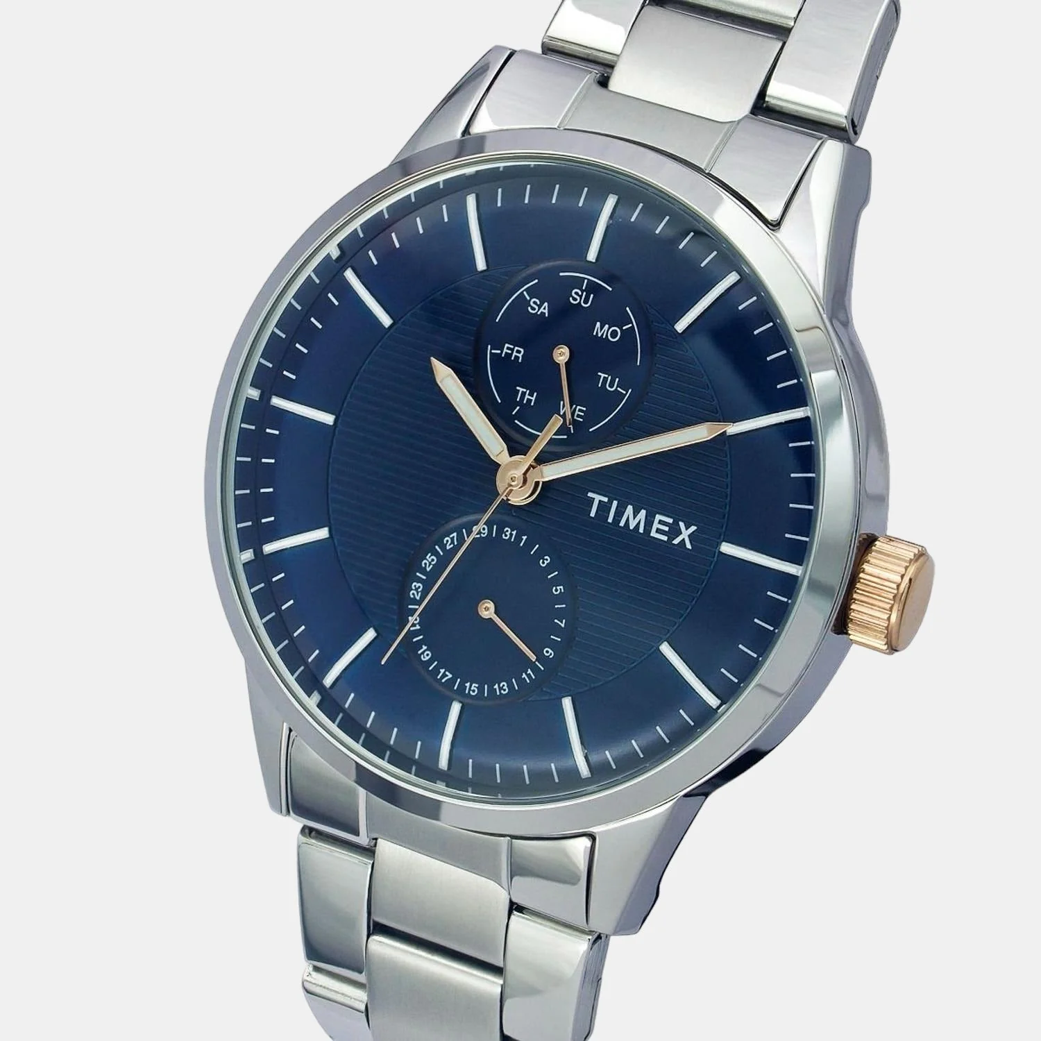 Fashion Men Quartz Blue Dial Multi-Function Stainless Steel Watch TWEG19901 - Image 2