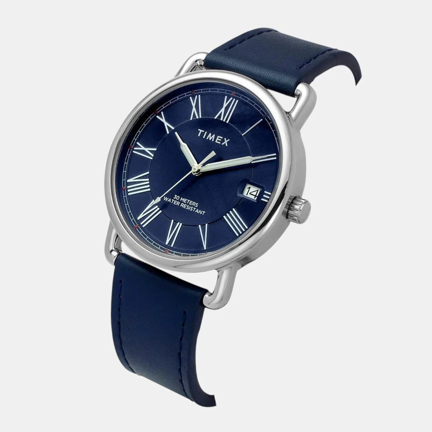 Fashion Men Quartz Champagne Dial Analog Leather Watch TWEG25601 - Image 2