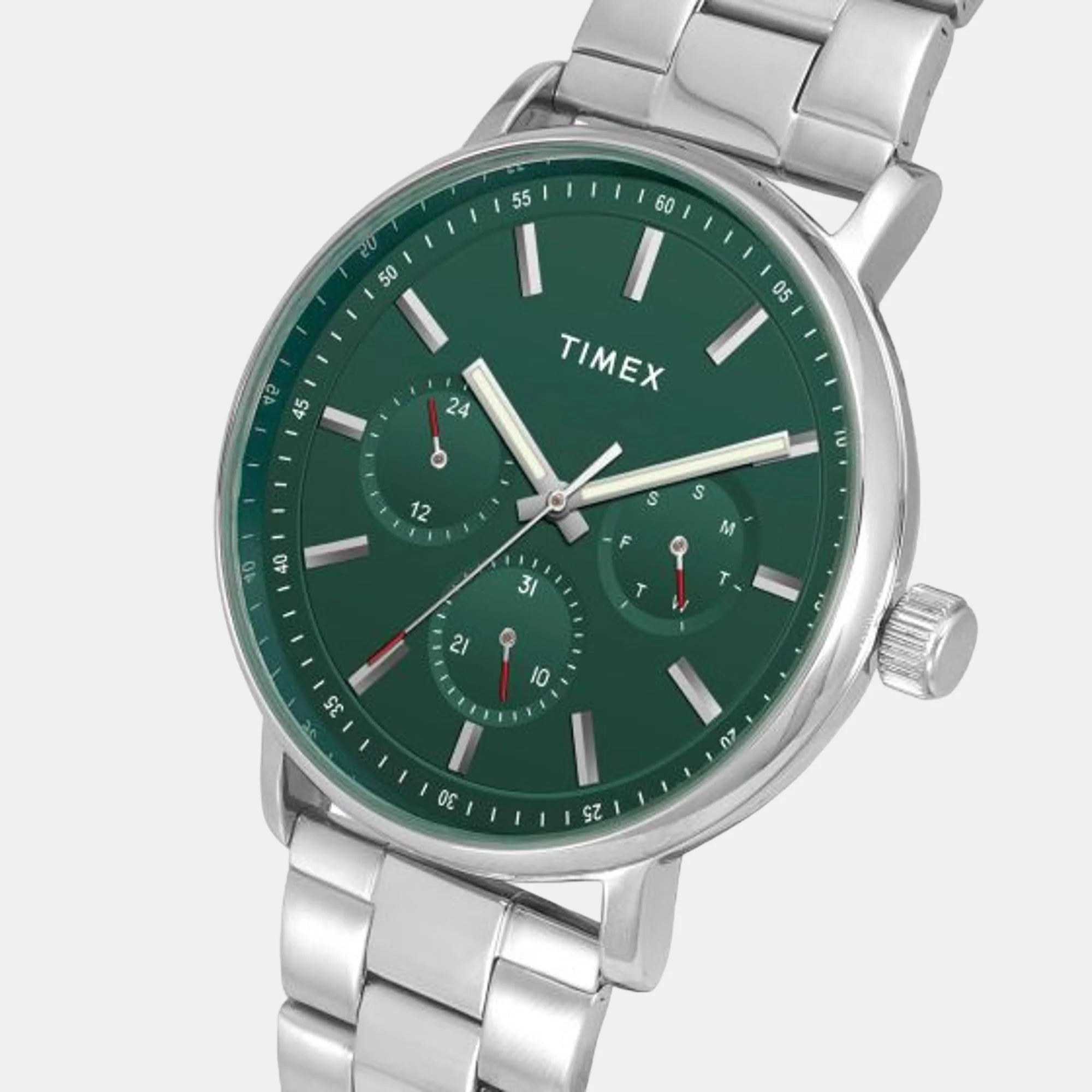 Fashion Men Quartz Green Dial Chronograph Stainless Steel Watch TWEG20017 - Image 4
