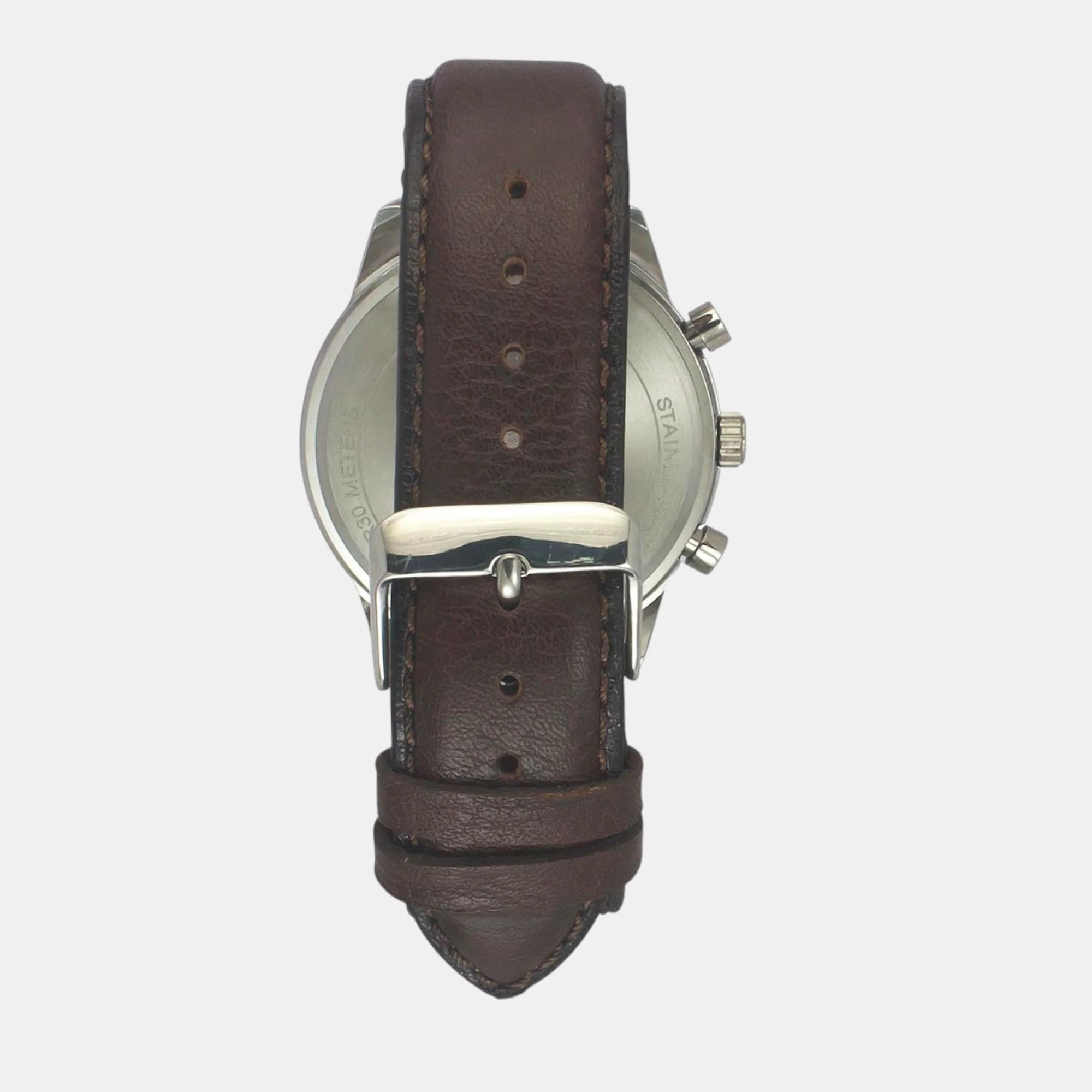 Fashion Men Quartz Warm Grey Dial Chronograph Leather Watch TWEG18514 - Image 5