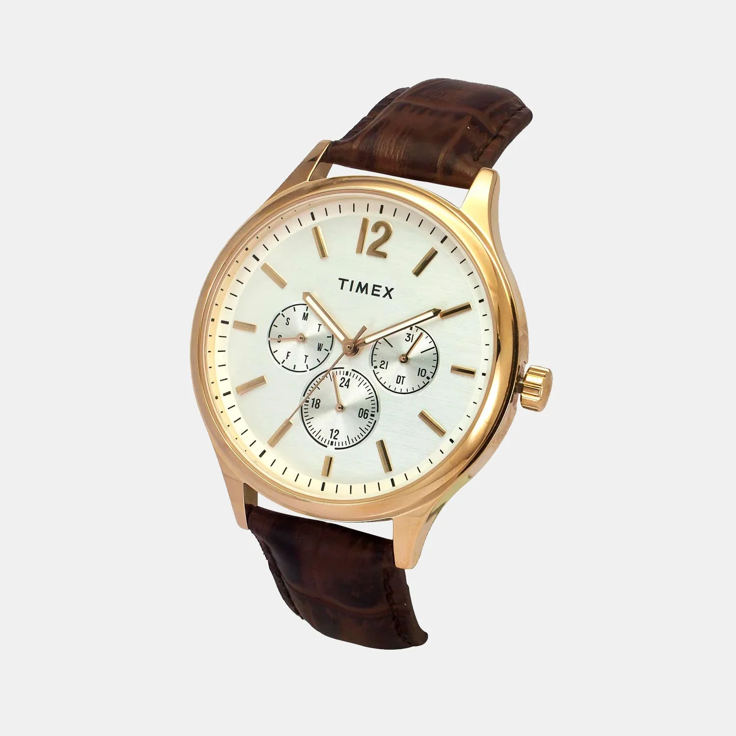 Fashion Men Quartz White Dial Multi-Function Leather Watch TWEG18433 - Image 2