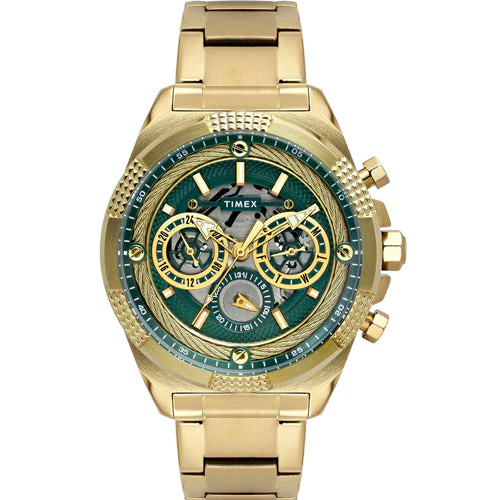 Timex Fashion Round Green Dial Analog Men's Watch 46.75mm TWEG27700