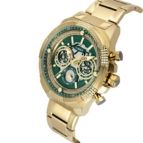 Timex Fashion Round Green Dial Analog Men's Watch 46.75mm TWEG27700 - Image 2