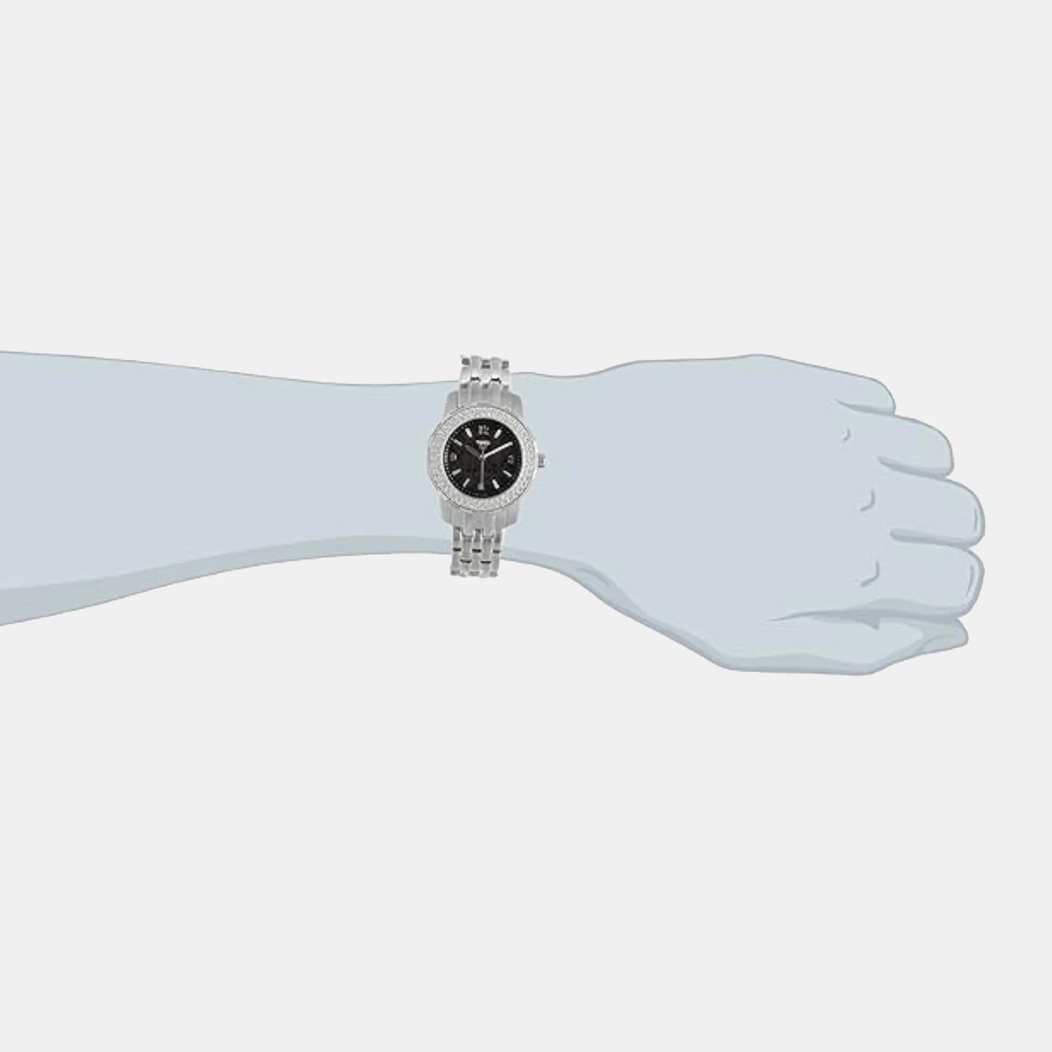 Fashion Women Quartz Black Dial Analog Stainless Steel Watch T2N147 - Image 4