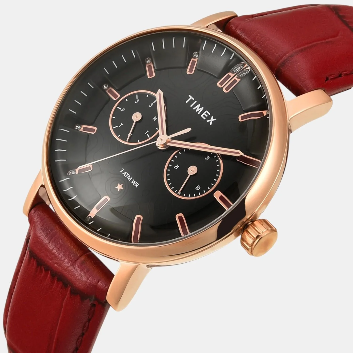 Fashion Women Quartz Black Dial Multi-Function Leather Watch TWEL20300 - Image 2