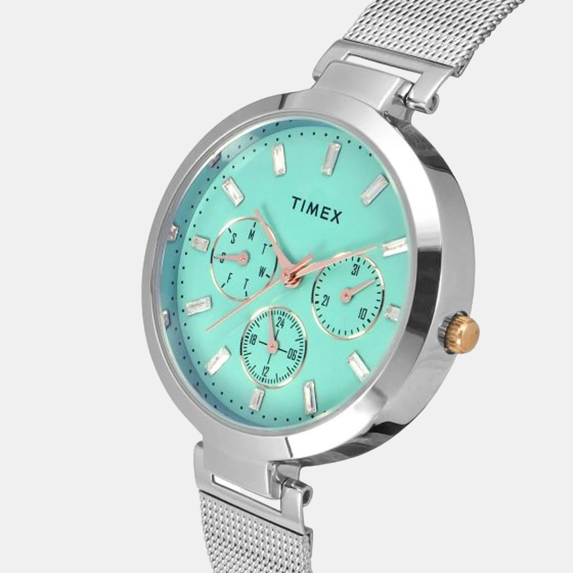 Fashion Women Quartz Blue Dial Chronograph Stainless Steel Watch TW000X241 - Image 4