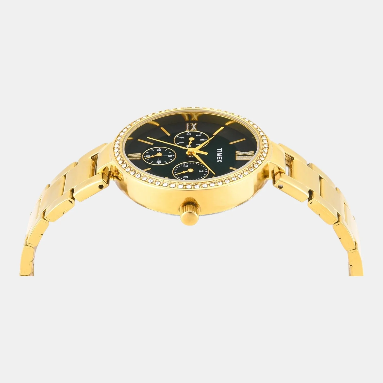 Fashion Women Quartz Green Dial Multi-Function Stainless Steel Watch TWEL18708 - Image 4