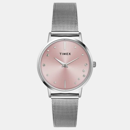 Fashion Women Quartz Pink Dial Analog Brass Watch TWEL15600