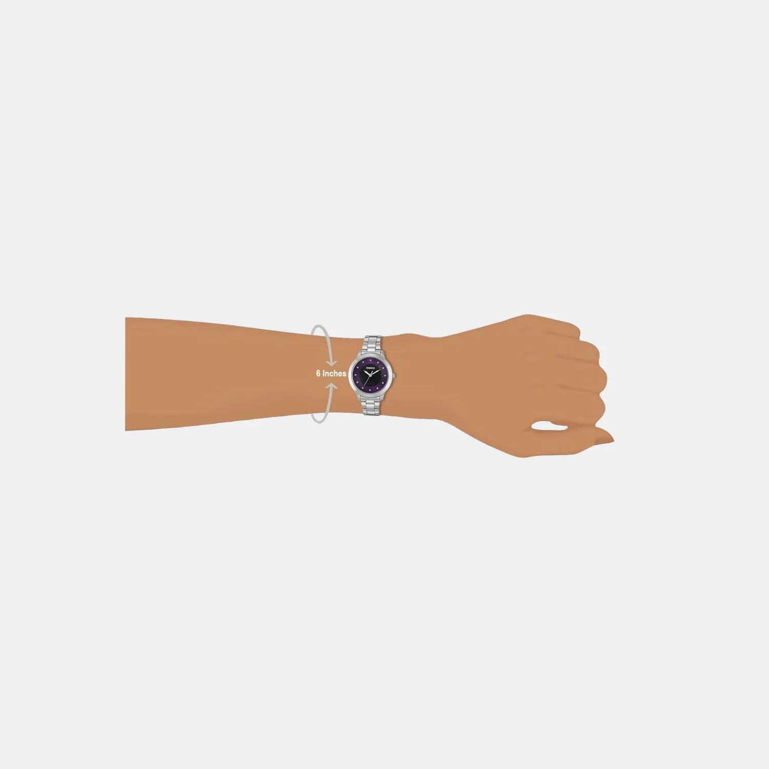 Fashion Women Quartz Purple Dial Analog Stainless Steel Watch TW000T614 - Image 4