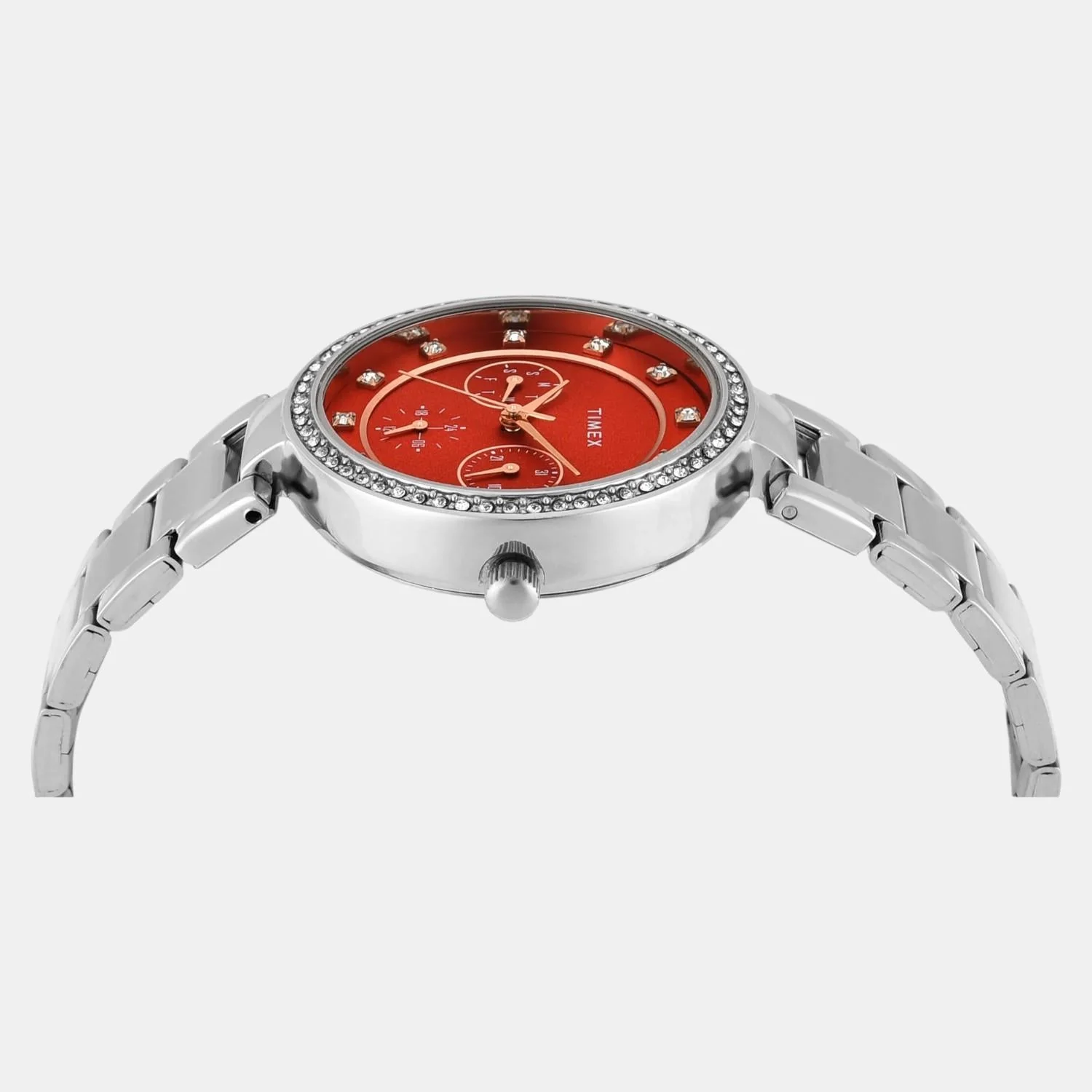 Fashion Women Quartz Red Dial Multi-Function Stainless Steel Watch TWEL18704 - Image 3