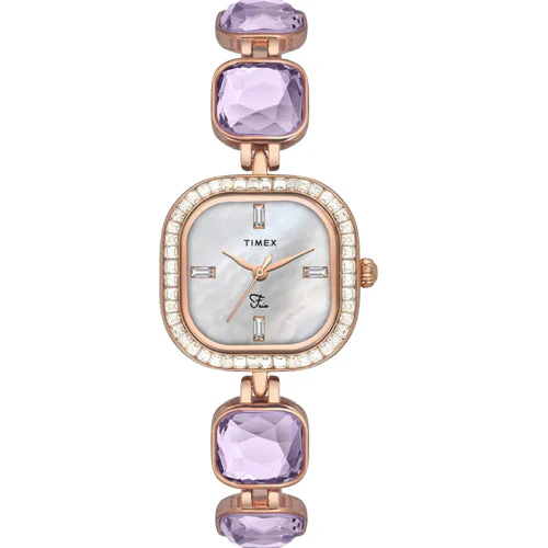 Timex Fria Women Off White Square Analog Watch 25.6mm TWEL17104
