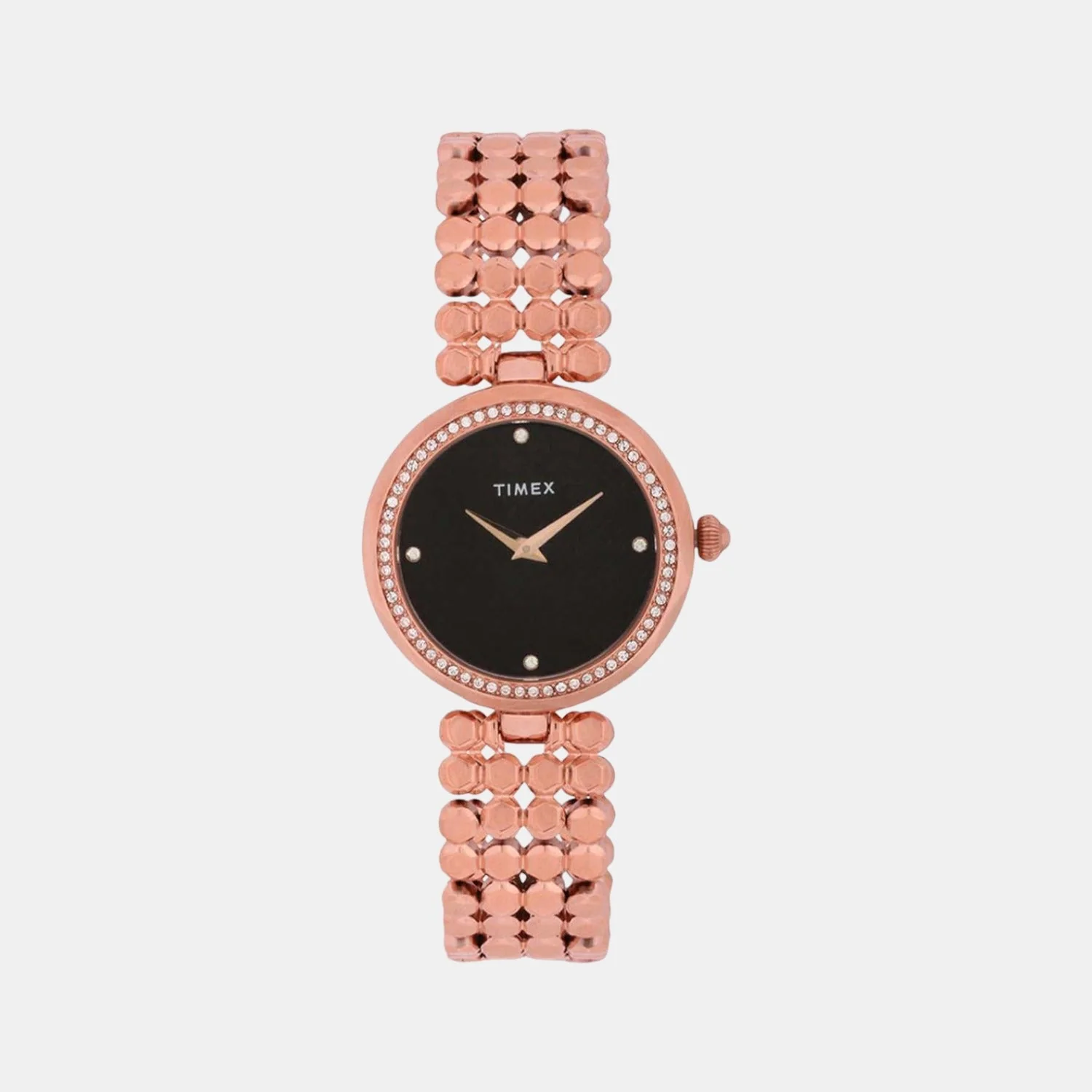 Fria Women Quartz Black Dial Analog Brass Watch TWEL13904