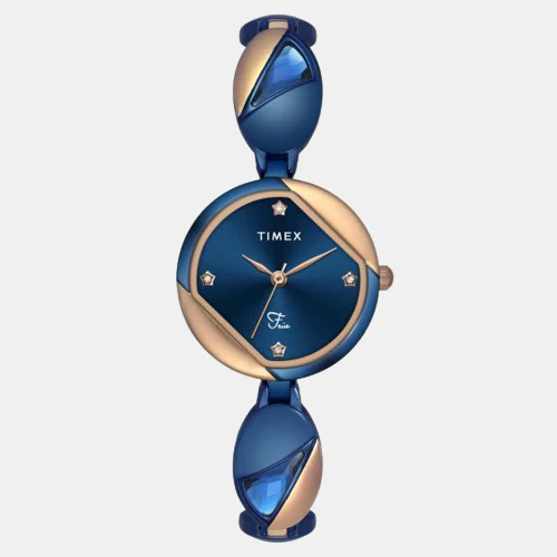 Fria Women Quartz Blue Dial Analog Stainless Steel Watch TWEL16304