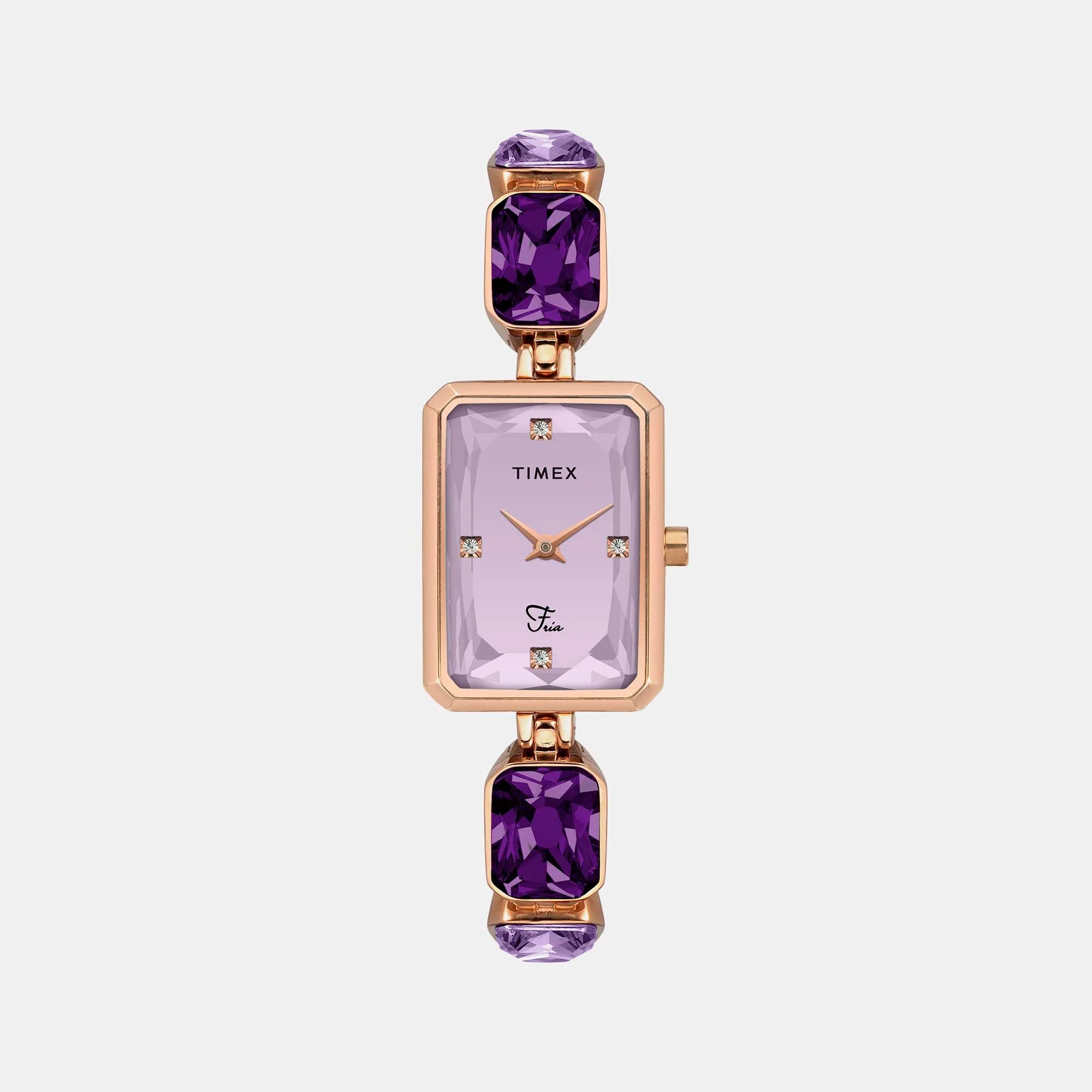 Fria Women Quartz Lavender Dial Analog Brass Watch TWEL16901