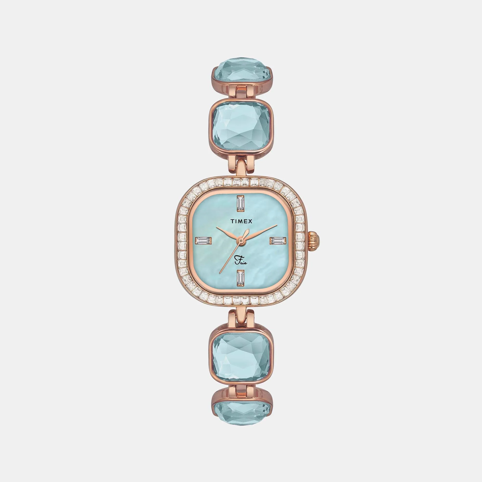 Fria Women Quartz Mother Of Pearl Dial Analog Brass Watch TWEL17100