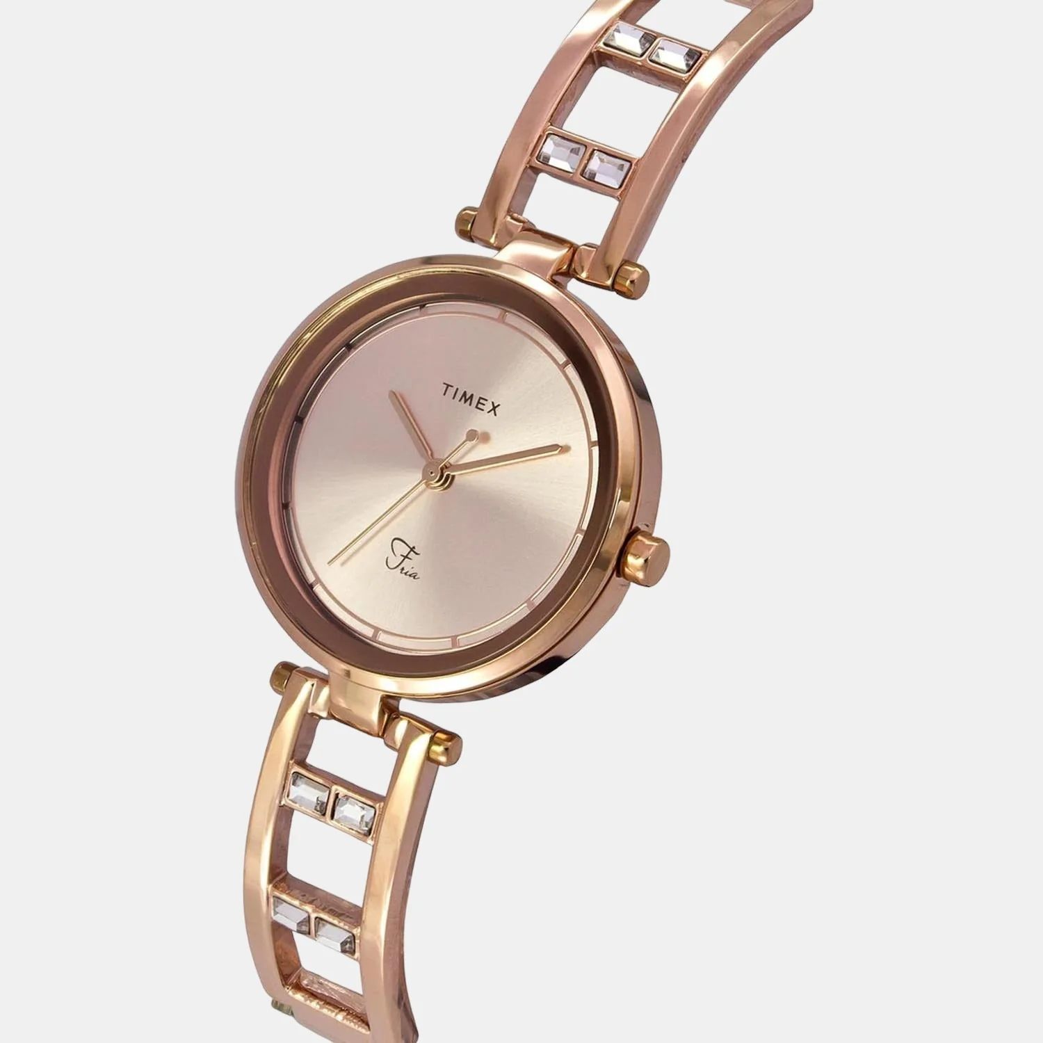 Fria Women Quartz Rose Gold Dial Analog Stainless Steel Watch TWEL15300 - Image 5
